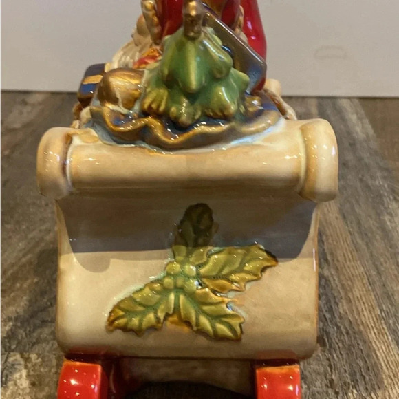 Ceramic/ Porcelain Santa in his Sleigh &  2 Reindeer - Picture 6 of 10